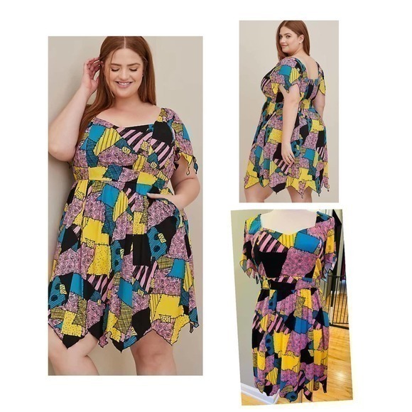 Torrid 00 Disney‎ Nightmare Before Christmas Sally Patch Costume Halloween Dress - Picture 1 of 1
